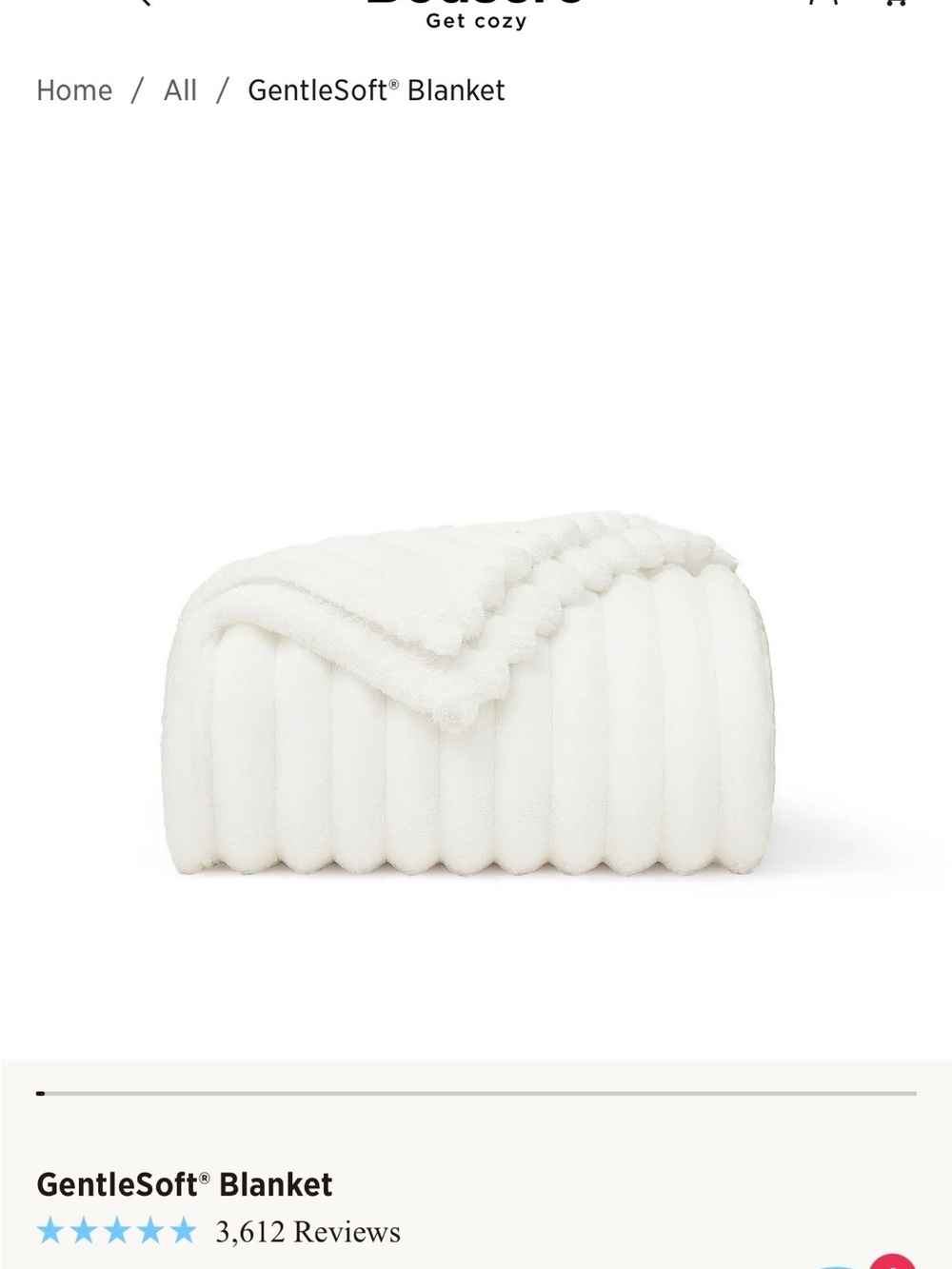 Bedsure GentleSoft Blanket – Off White (Throw Size)